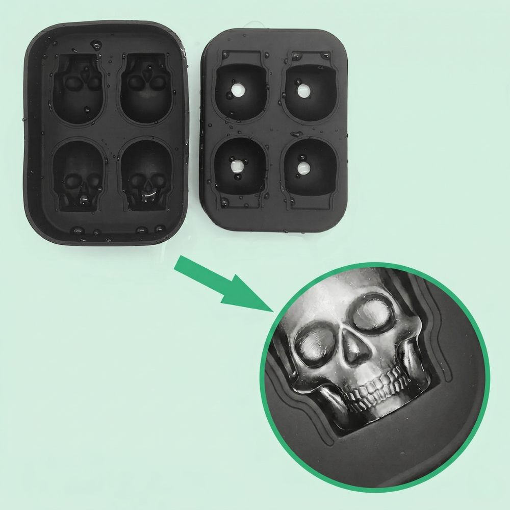 FrostBone™ – Stampo in silicone per ghiaccio a forma di teschio 3D