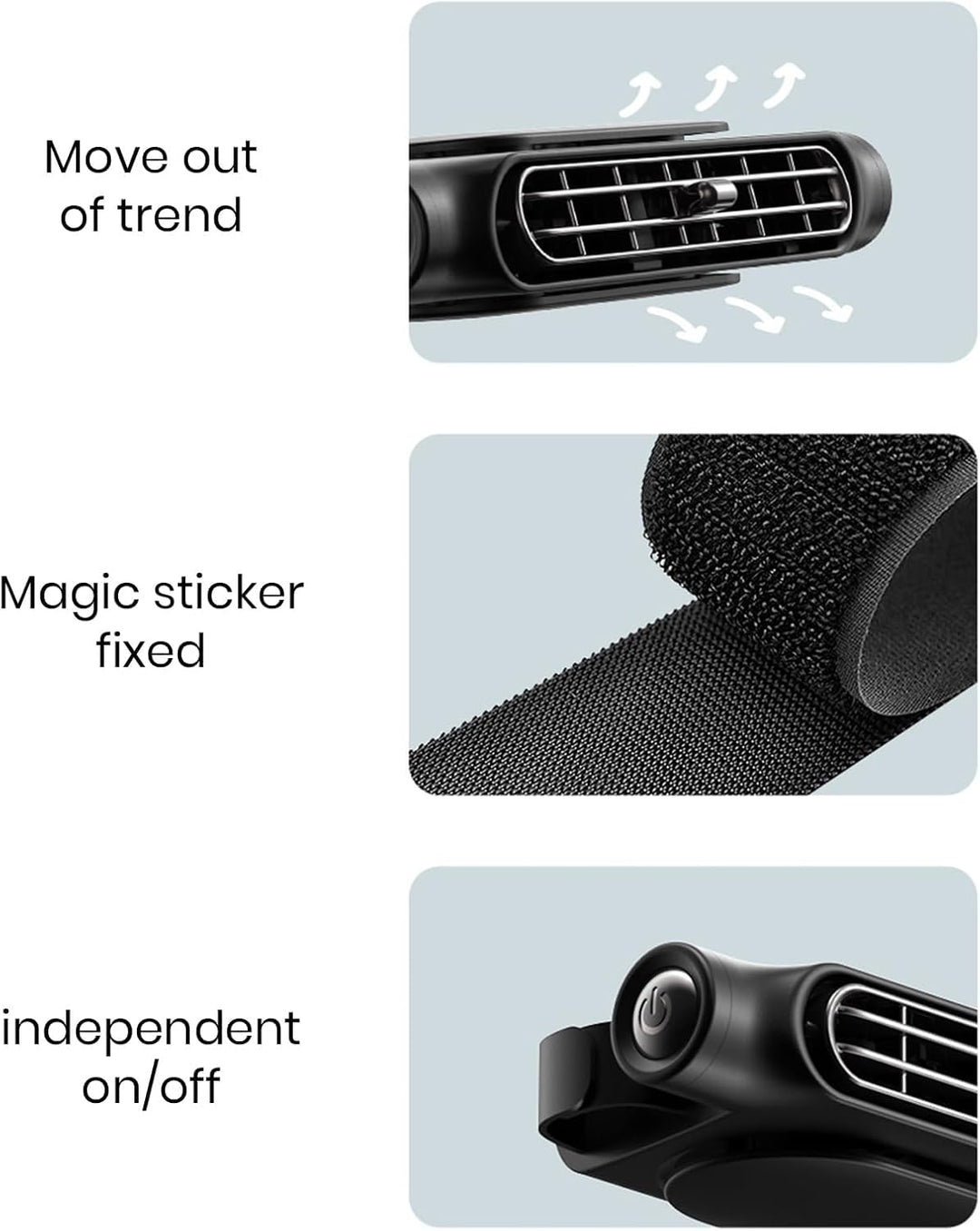 Ventilatore di raffreddamento per auto USB a 3 velocità con supporto per poggiatesta – AutoBreeze