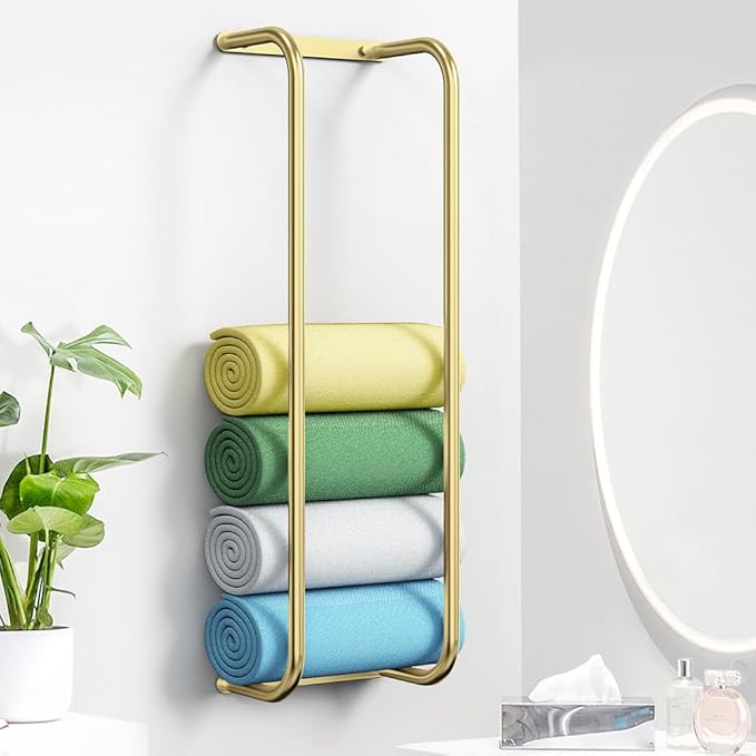 StilRaum: Portasciugamani da bagno – elegante supporto a muro in acciaio inox, stabile e decorativo per bagni piccoli