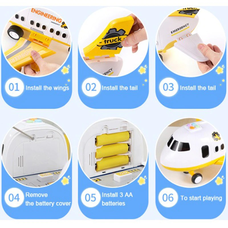 Set di Giocattoli Aeroplano XL Set di Emergenza per Bambini Ritorno a Scuola 2025 Idea Regalo