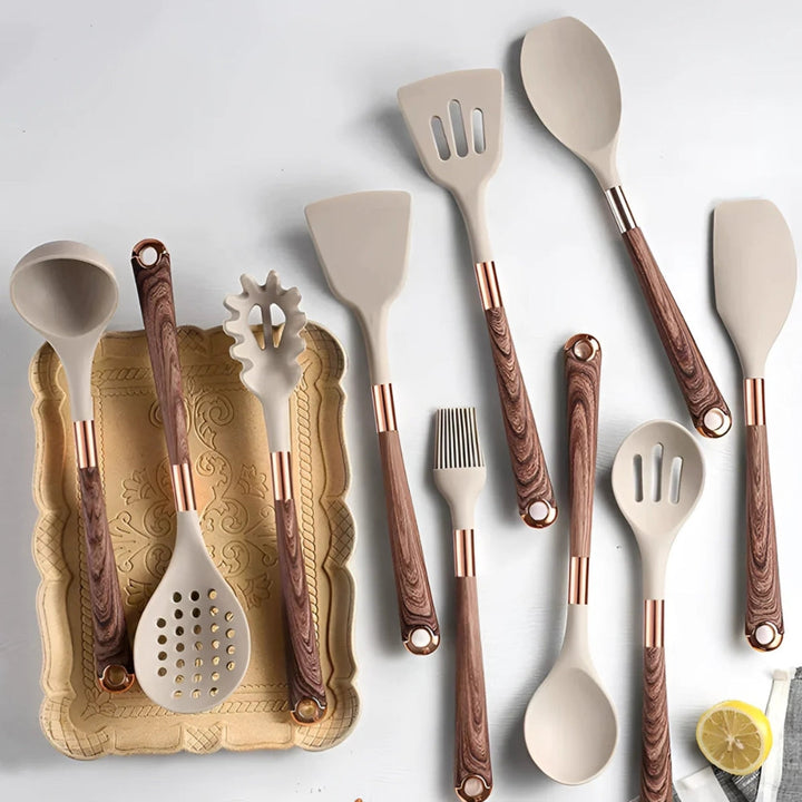 Utensili da Cucina in Silicone di Lusso | Set da 10 Pz