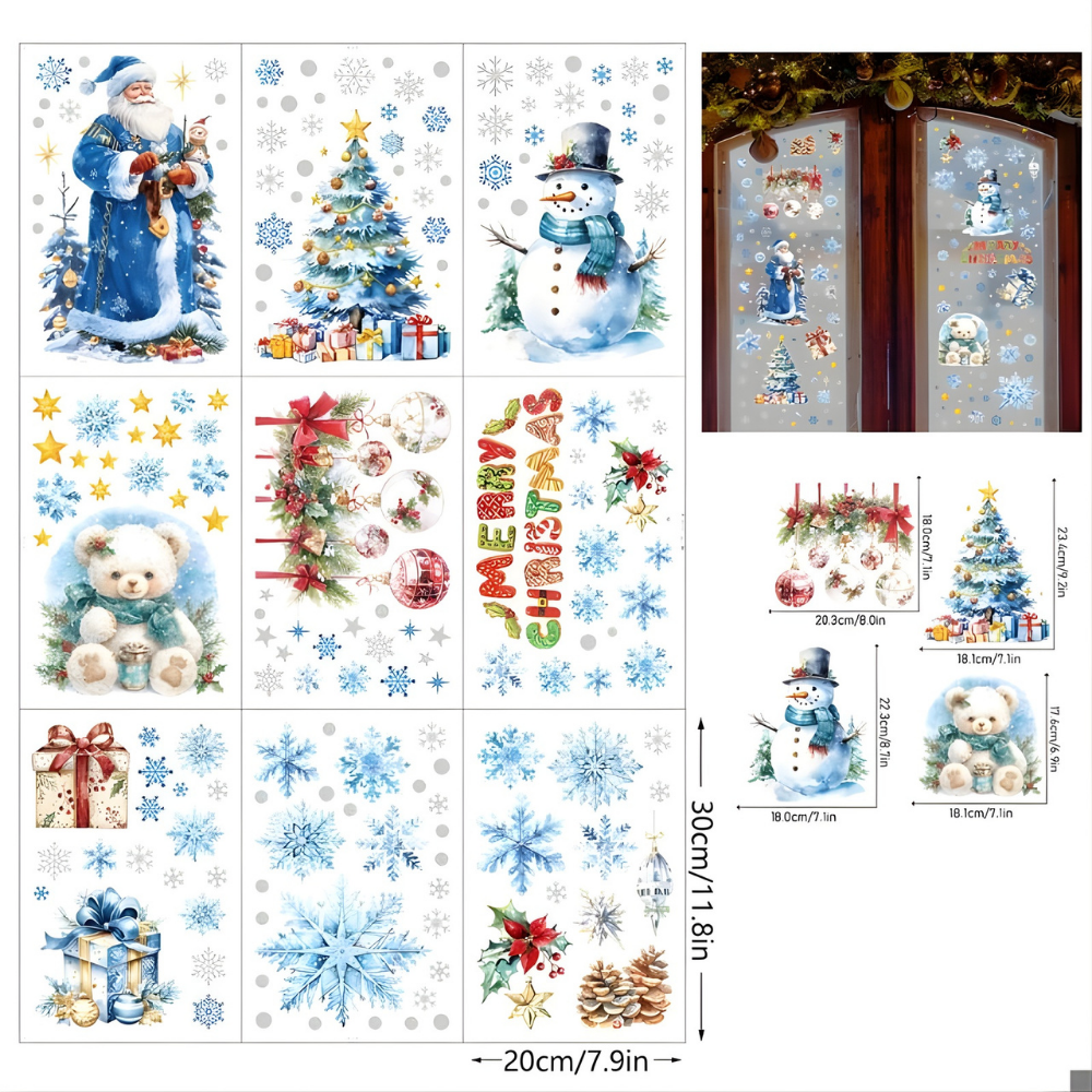 WinterGlow™ – Autocollants de fenêtre de Noël scintillants