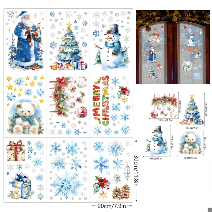 WinterGlow™ – Autocollants de fenêtre de Noël scintillants