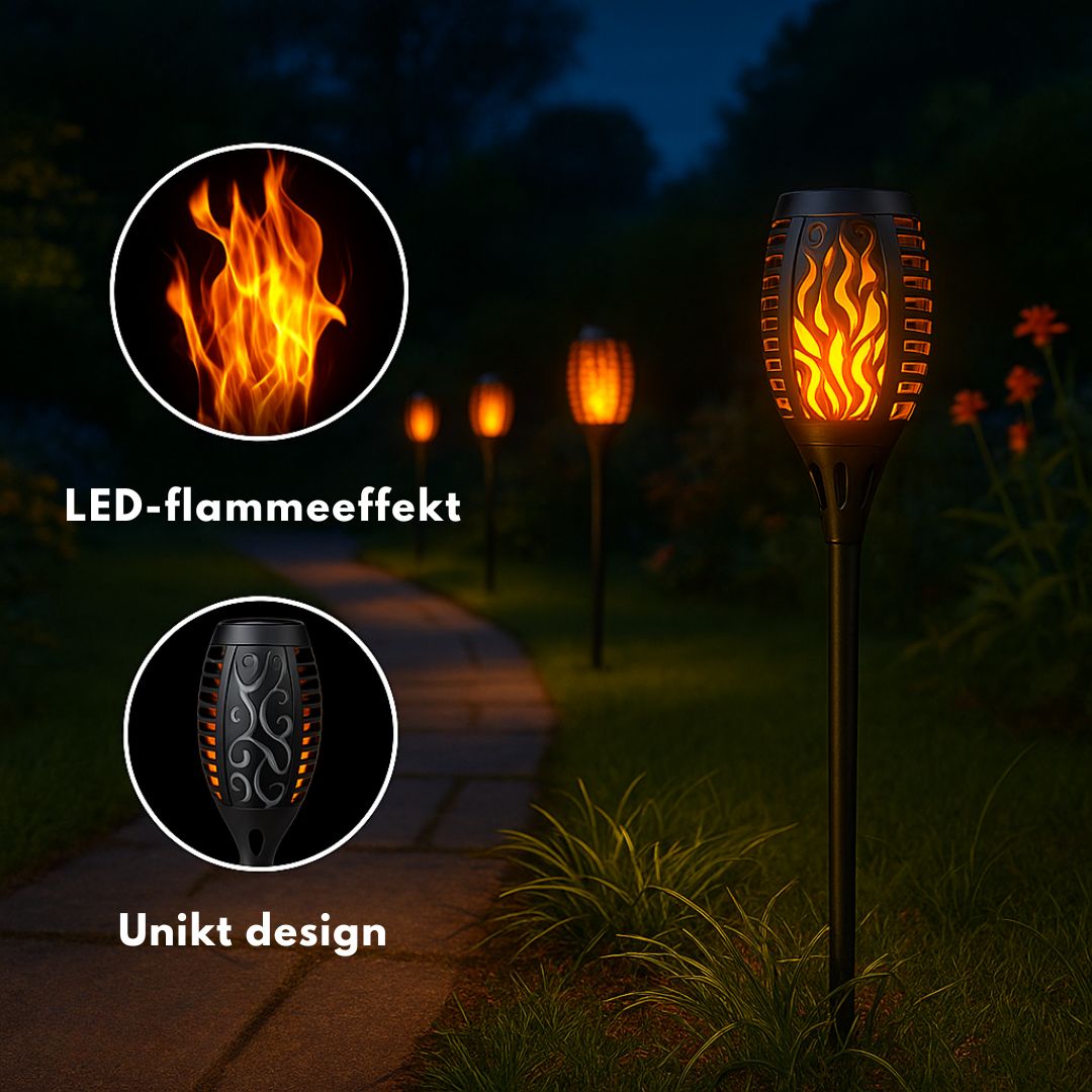 Glowvia™ – Torcia a Fiamma Solare Realistica per Esterni