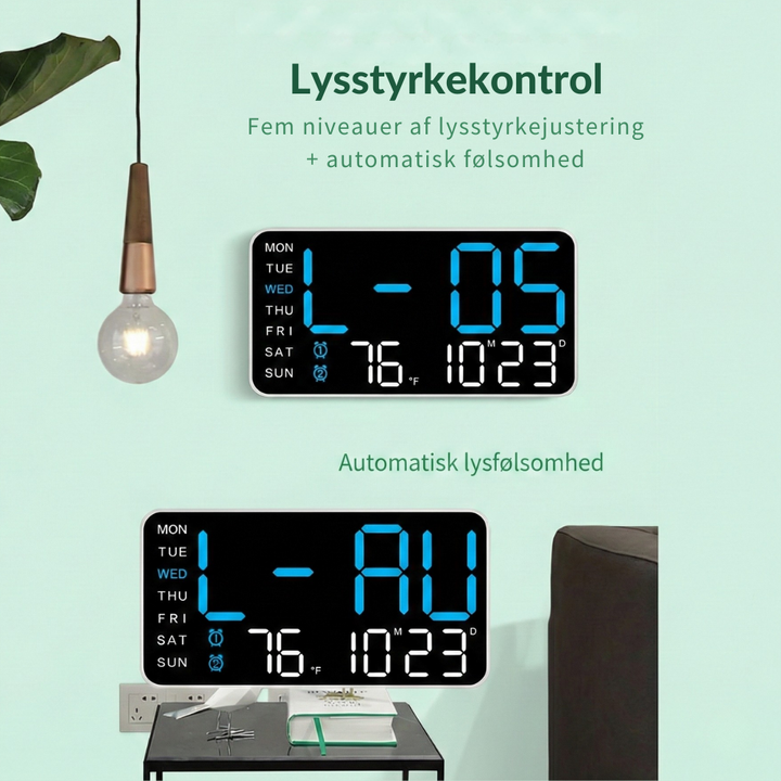 SyncTime™ – Orologio da parete digitale LED moderno controllato vocalmente
