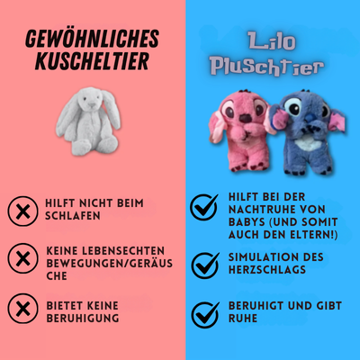 Peluches rilassante con simulazione di battito cardiaco | Morbido &amp; Traspirante | Modalità di conforto &amp; Funzione luce