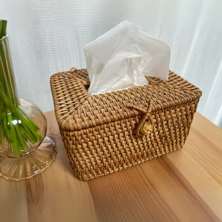 Scatola per Fazzoletti in Rattan Su Misura