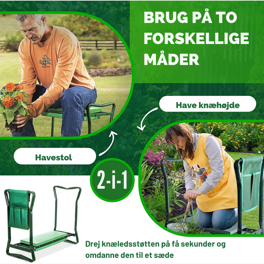 GardenEase™ – Coussin de genoux 2-en-1 et siège de jardin