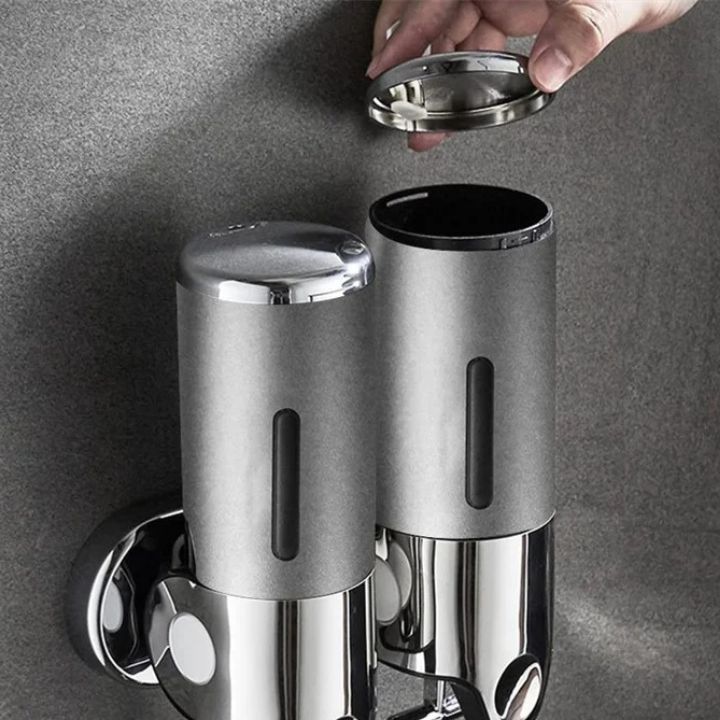 Distributore di sapone da parete | Acciaio inossidabile &amp; ABS | Design moderno | Salvaspazio &amp; Ricaricabile