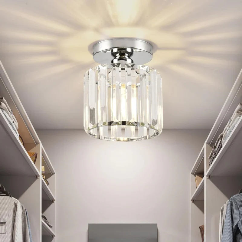 KristallÉtoile: Lampada da soffitto moderna in ottone e cristallo – 1 luce, facile da pulire per sala da pranzo e soggiorno