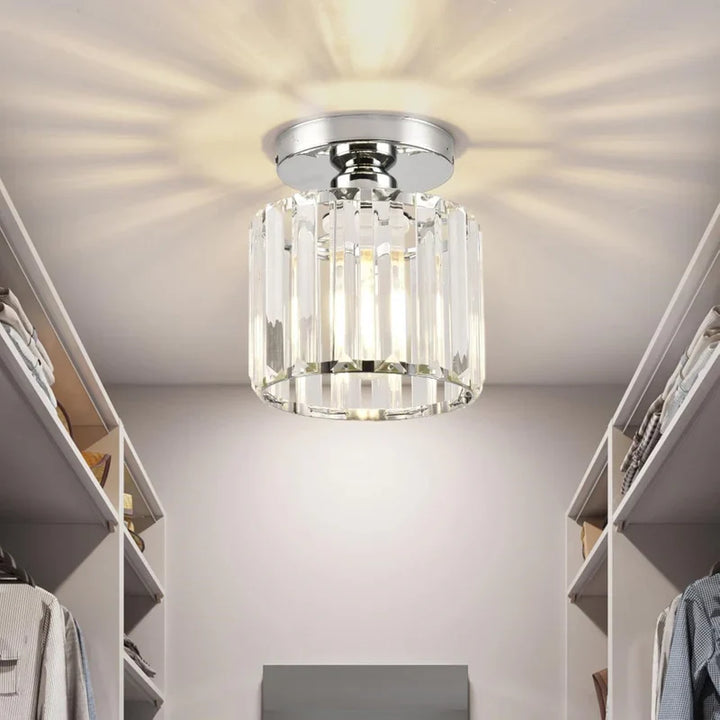 KristallÉtoile: Lampada da soffitto moderna in ottone e cristallo – 1 luce, facile da pulire per sala da pranzo e soggiorno
