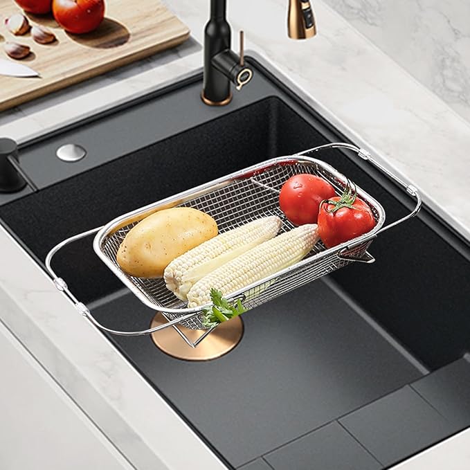 Migliora le tue abilità culinarie con il versatile colino pieghevole in acciaio inossidabile!