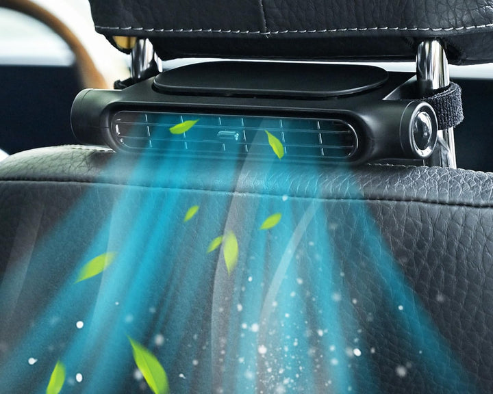 Ventilatore di raffreddamento per auto USB a 3 velocità con supporto per poggiatesta – AutoBreeze