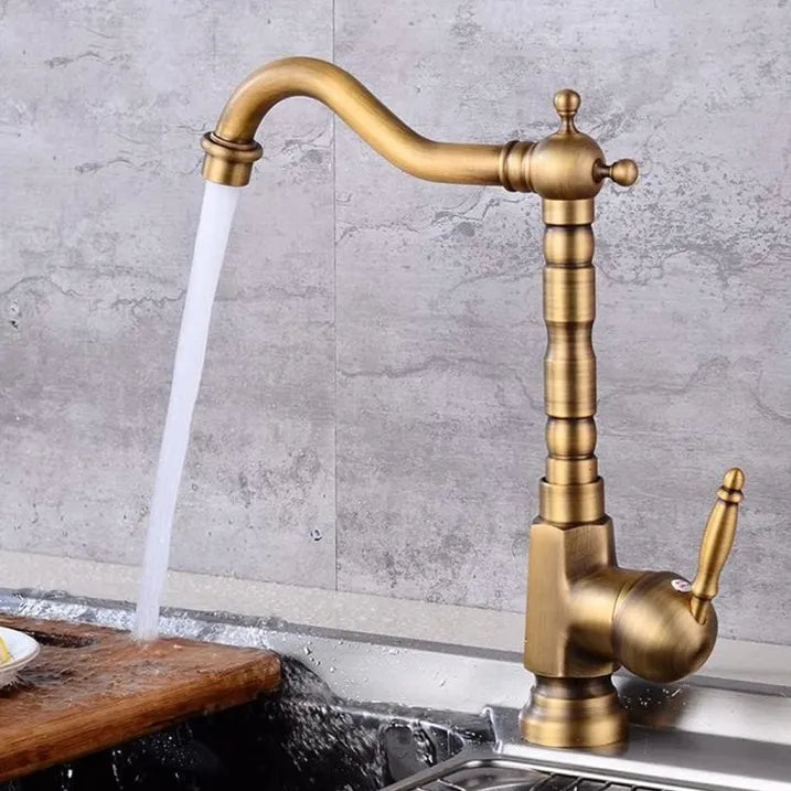 Brassora: Rubinetto da cucina vintage in ottone massiccio – girevole a 360° e durevole