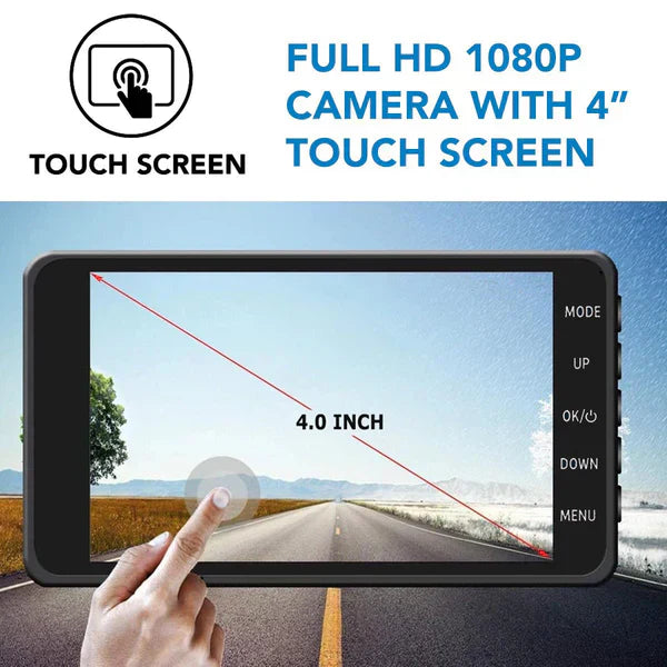 Telecamera da cruscotto anteriore e posteriore per auto con visione notturna