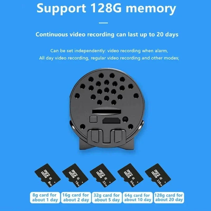 Mini Telecamera Senza Fili | 1080P HD &amp; Rilevamento di Movimento | Telecamera di Sorveglianza Wi-Fi con Audio &amp; Visione Notturna
