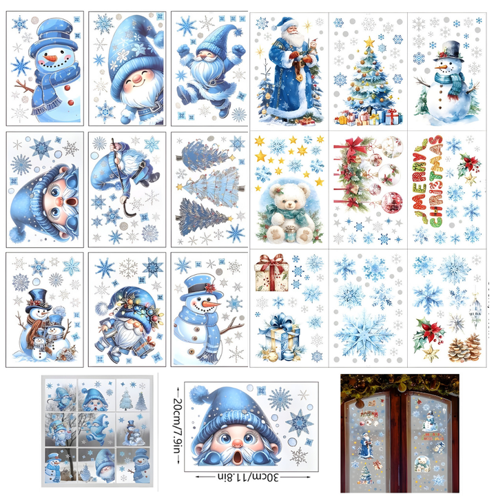WinterGlow™ – Autocollants de fenêtre de Noël scintillants
