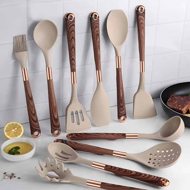 Utensili da Cucina in Silicone di Lusso | Set da 10 Pz