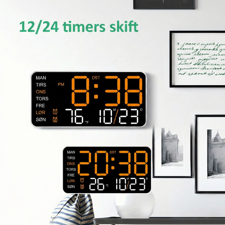 SyncTime™ – Orologio da parete digitale LED moderno controllato vocalmente