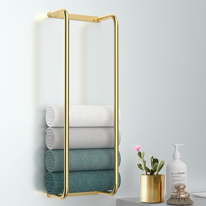 StilRaum: Portasciugamani da bagno – elegante supporto a muro in acciaio inox, stabile e decorativo per bagni piccoli
