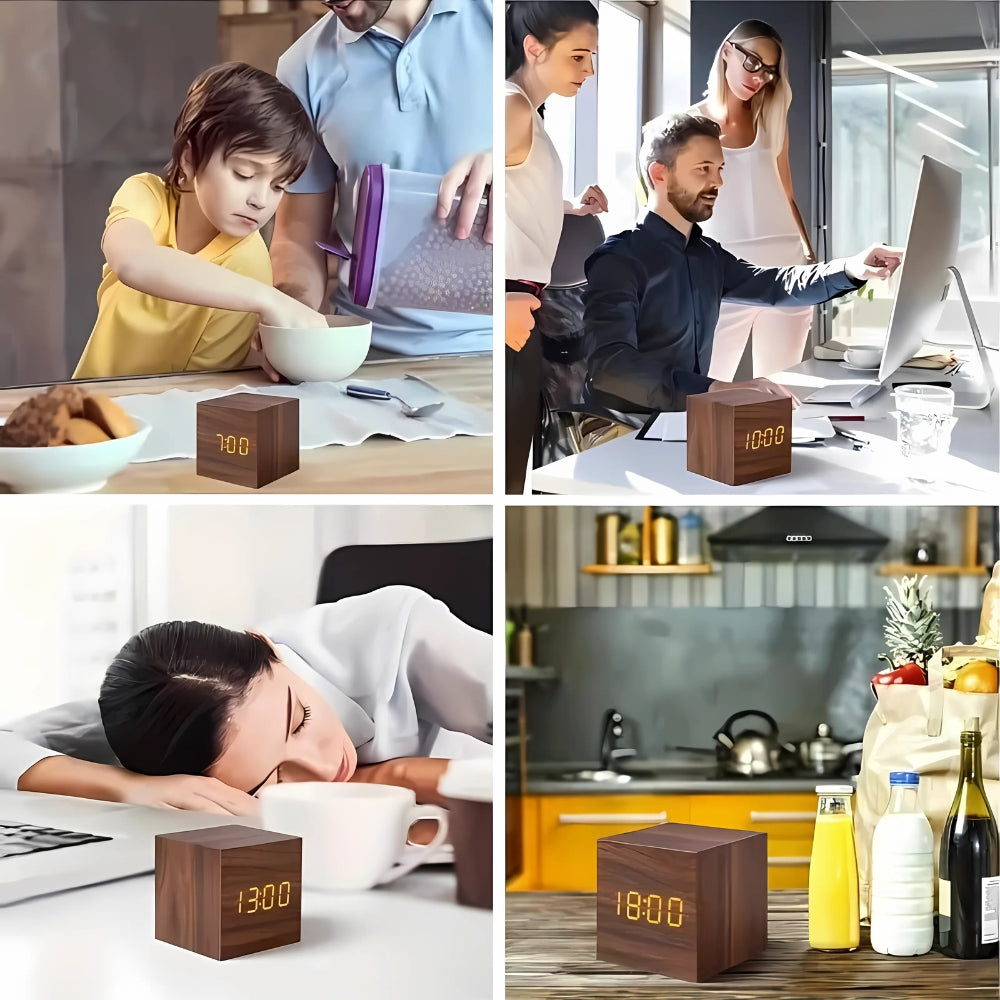 Orologio Alarm LED Moderno a Cubo