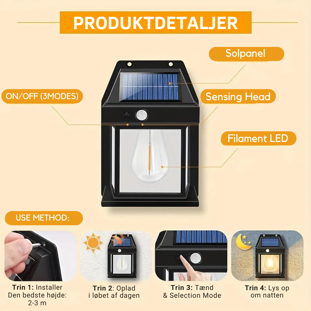 Lumoza™ – Lampe Murale Solaire Intelligente