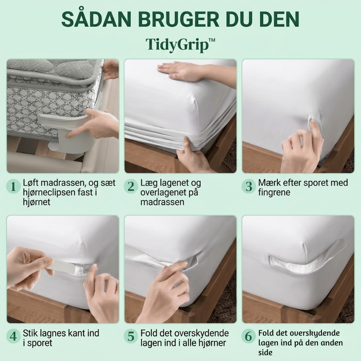 TidyGrip™ – Supporti per lenzuola antiscivolo universali per angoli