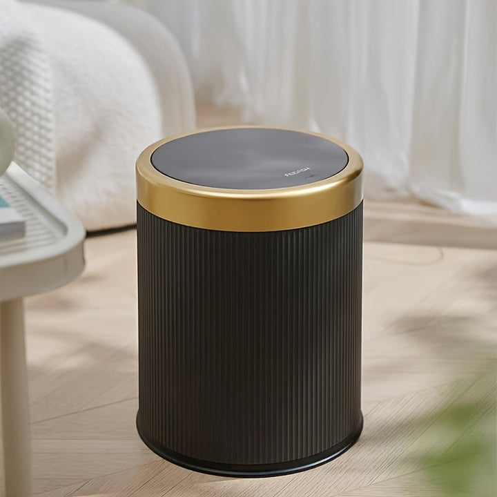 Cestino Ovali di Lusso | Contenitore per Rifiuti con Coperchio a Pressione e Doppio Secchio Interno