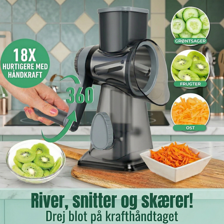 PrepEase™ – Robot da Cucina Rotante 3-in-1 per Affettare e Grattugiare