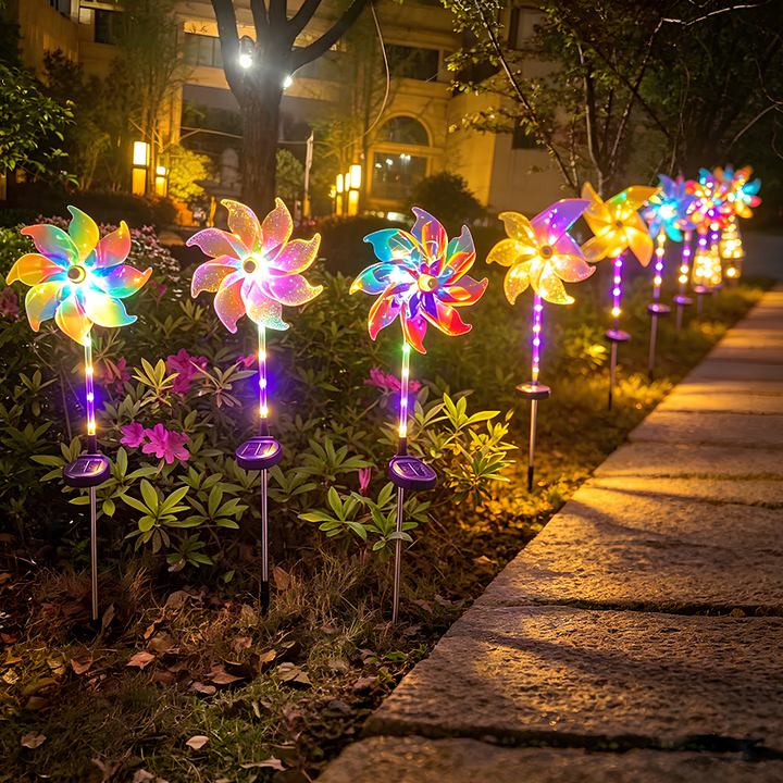 ColorTwirl™ – Turbina eolica a energia solare con luce arcobaleno per il giardino