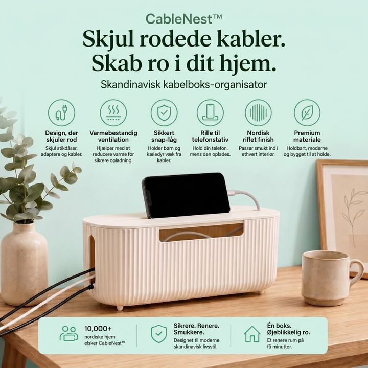 CableNest™ – Scatola Scandinava per Cavi e Gestione dei Cavi