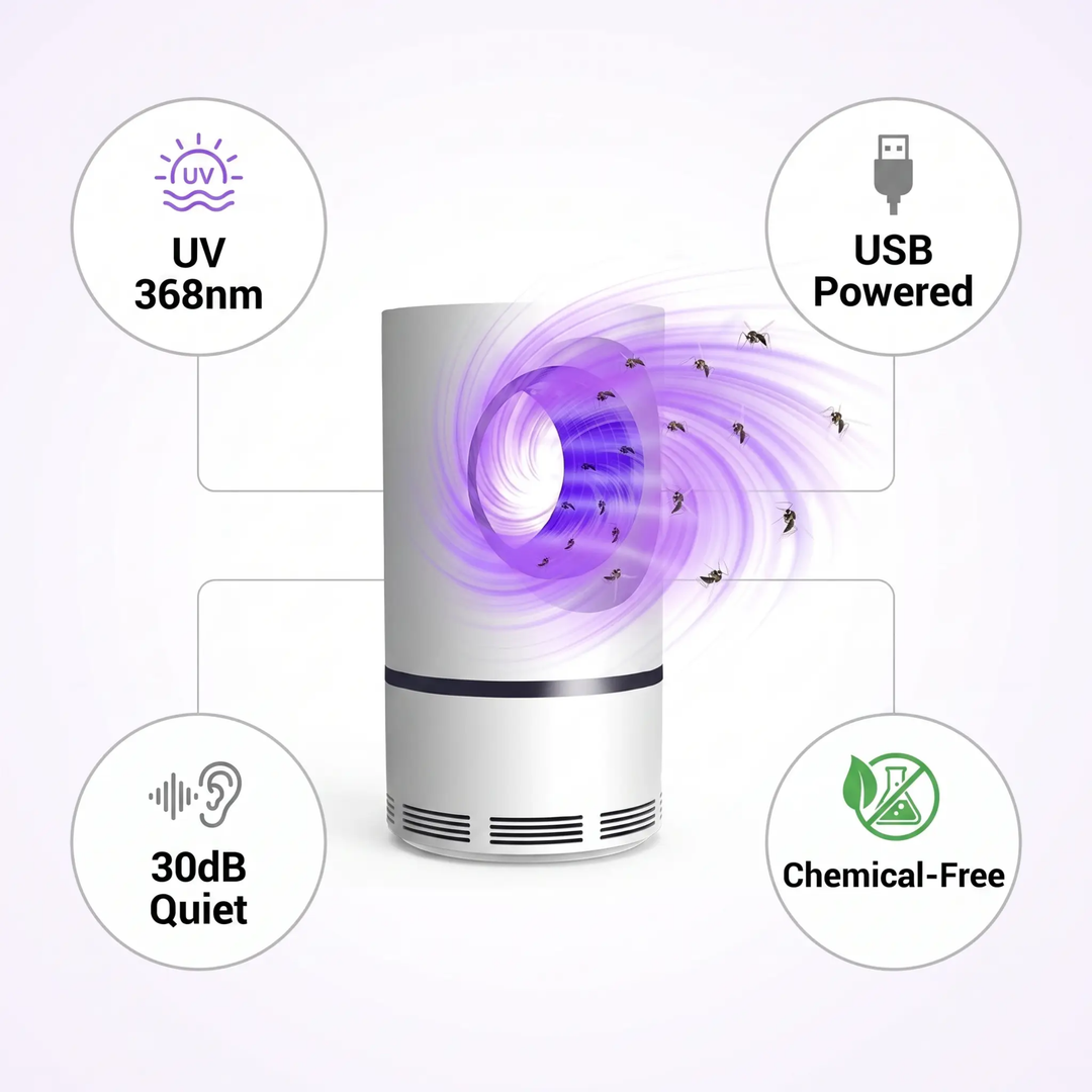 Trappola per Insetti con Luce UV - Uccide Zanzare e Mosche per Interno/Esterna