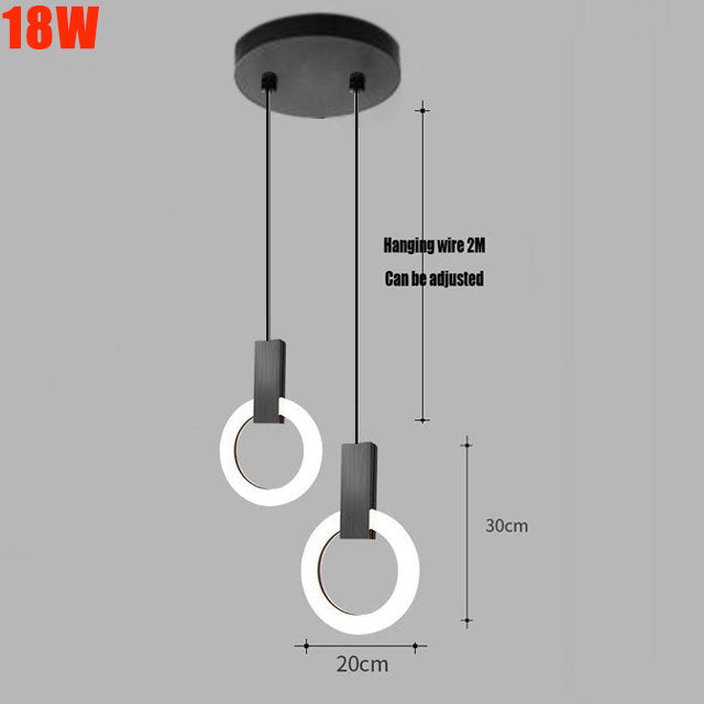 NordCirca: Lampada a sospensione LED minimalista con anello in acrilico – per spazi abitativi e ingressi moderni