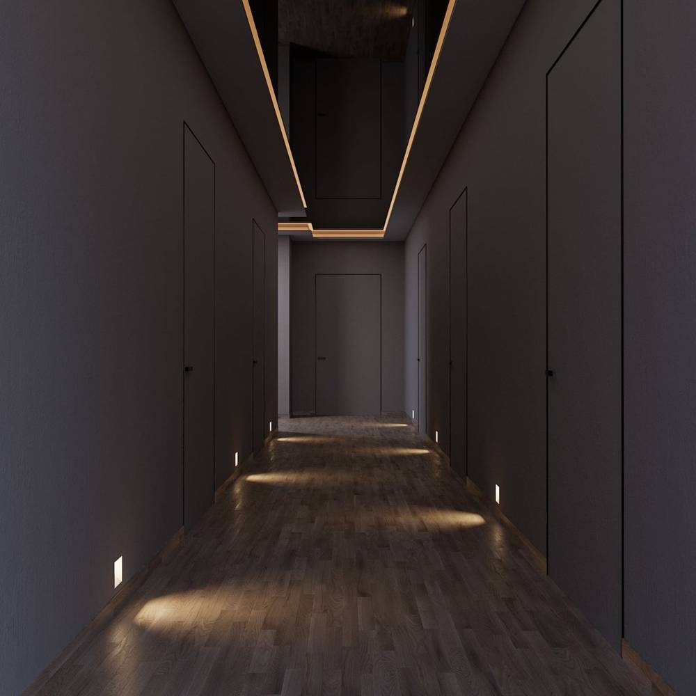 AabanLux: Luce da scala rettangolare in alluminio LED con sensore di movimento – per corridoi e scale