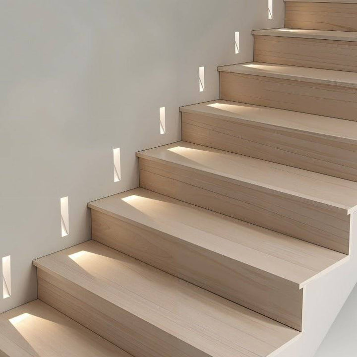 AabanLux: Luce da scala rettangolare in alluminio LED con sensore di movimento – per corridoi e scale
