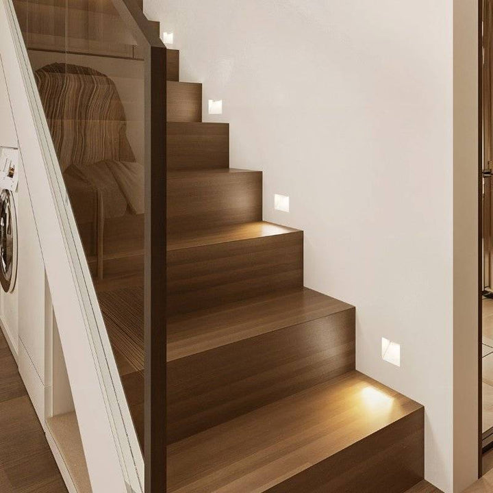 AabanLux: Luce da scala rettangolare in alluminio LED con sensore di movimento – per corridoi e scale