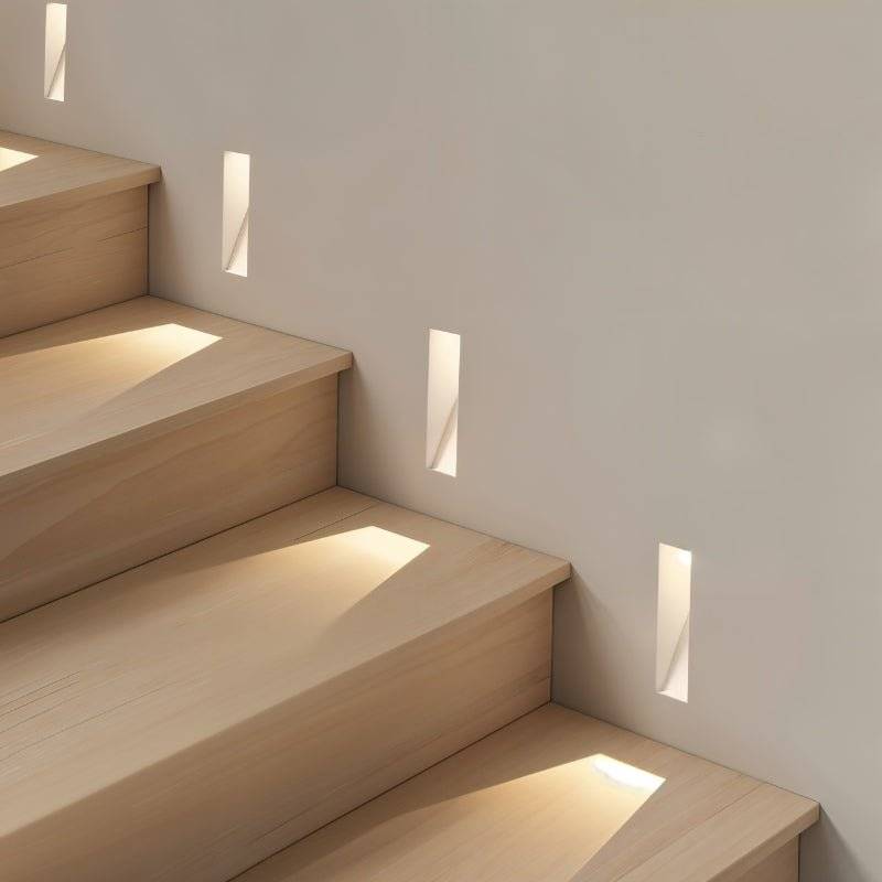 AabanLux: Luce da scala rettangolare in alluminio LED con sensore di movimento – per corridoi e scale