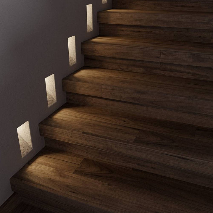 AabanLux: Luce da scala rettangolare in alluminio LED con sensore di movimento – per corridoi e scale