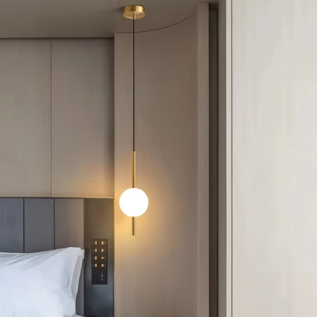 AcryLuma: Lampada a sospensione a sfera nordica in acrilico e metallo – per camere da letto e zone pranzo