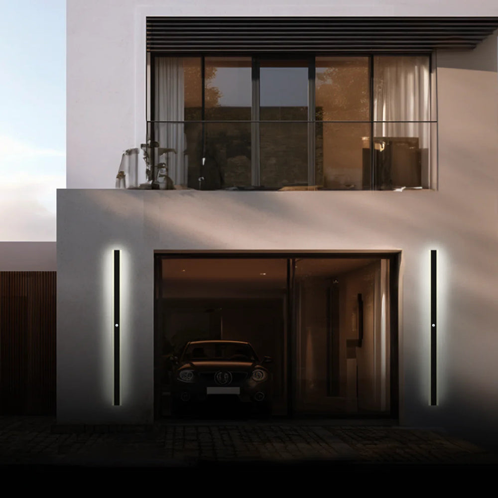 AeroBeam: Applique LED Lineare da Esterno – Lampada da Parete Resistente alle Intemperie in Metallo e Acrilico per Giardino e Corridoio