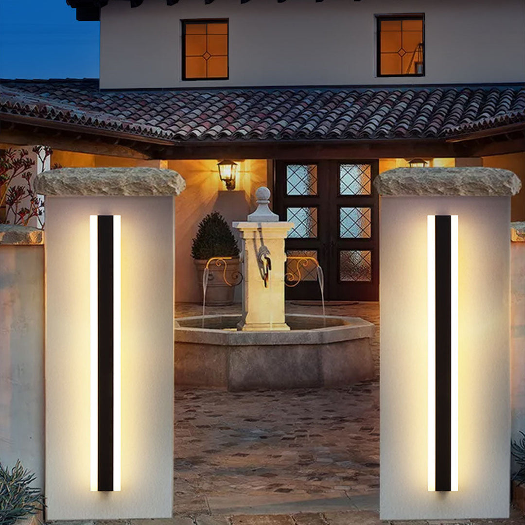 AeroBeam: Applique LED Lineare da Esterno – Lampada da Parete Resistente alle Intemperie in Metallo e Acrilico per Giardino e Corridoio
