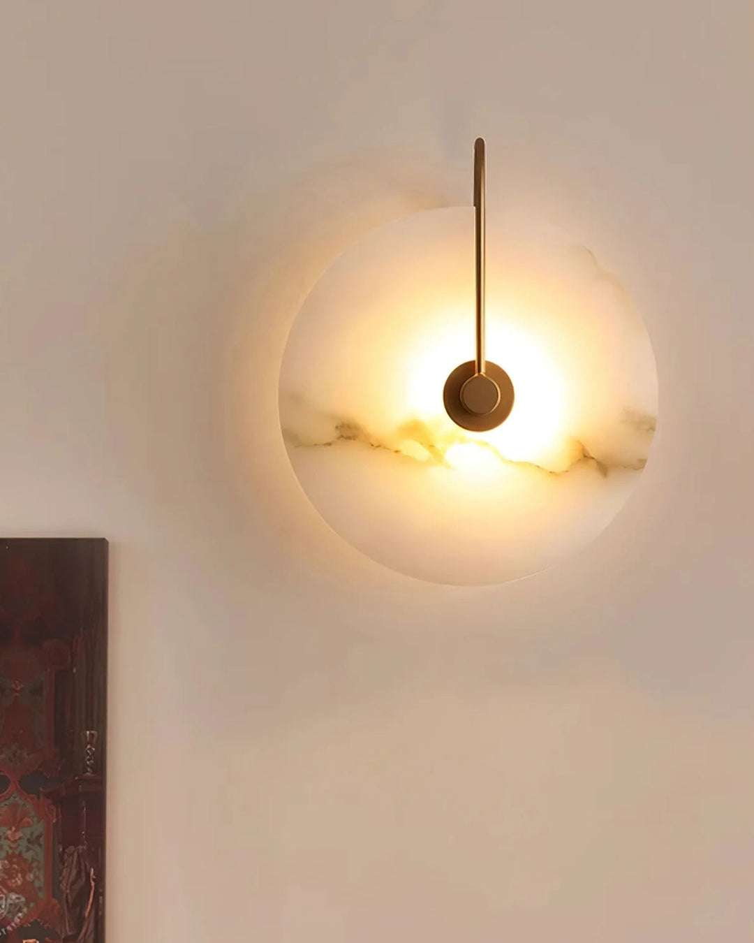 AlbaCiré: Moderno Applique LED in Alabastro dal design circolare – per camera da letto e soggiorno