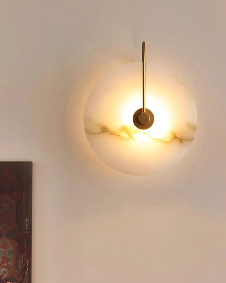 AlbaCiré: Moderno Applique LED in Alabastro dal design circolare – per camera da letto e soggiorno
