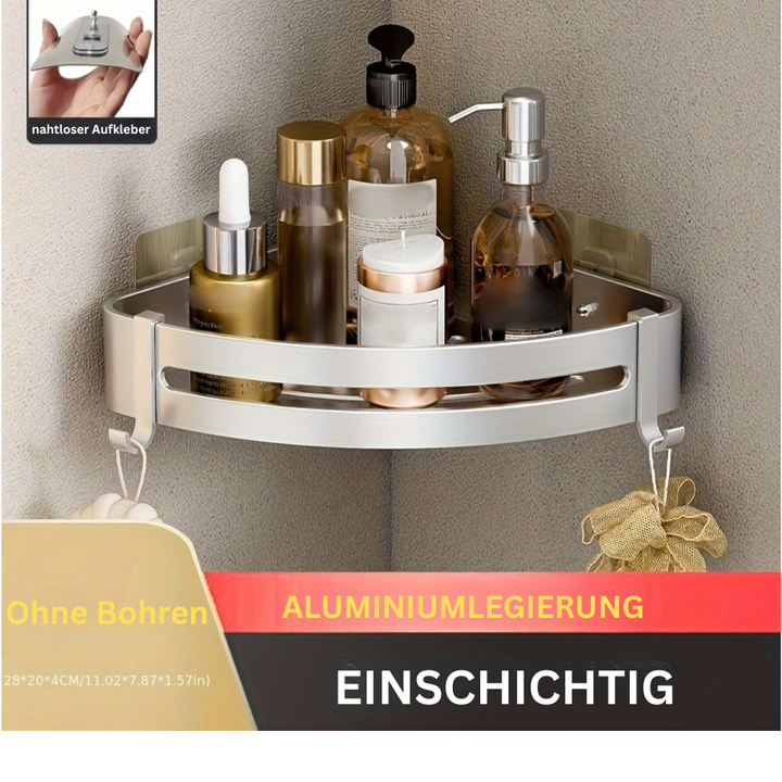 AluEcke: Mensole da bagno – mensola angolare in alluminio durevole, sospesa e salvaspazio per cosmetici e prodotti per la cura