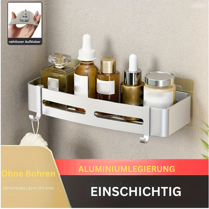 AluEcke: Mensole da bagno – mensola angolare in alluminio durevole, sospesa e salvaspazio per cosmetici e prodotti per la cura