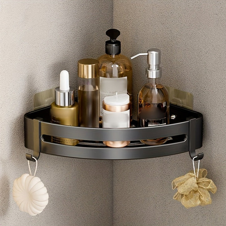AluEcke: Mensole da bagno – mensola angolare in alluminio durevole, sospesa e salvaspazio per cosmetici e prodotti per la cura