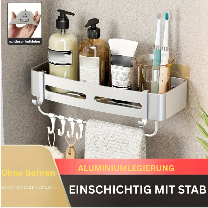 AluEcke: Mensole da bagno – mensola angolare in alluminio durevole, sospesa e salvaspazio per cosmetici e prodotti per la cura