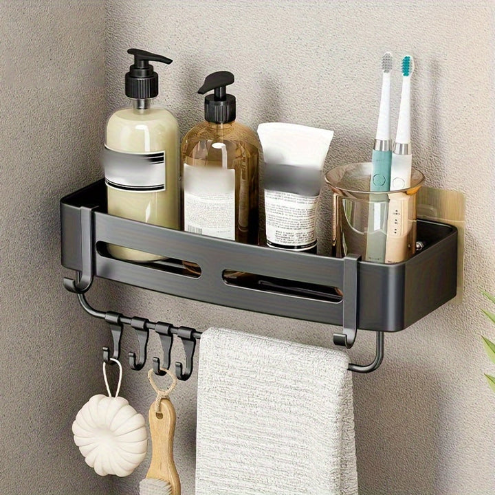AluEcke: Mensole da bagno – mensola angolare in alluminio durevole, sospesa e salvaspazio per cosmetici e prodotti per la cura