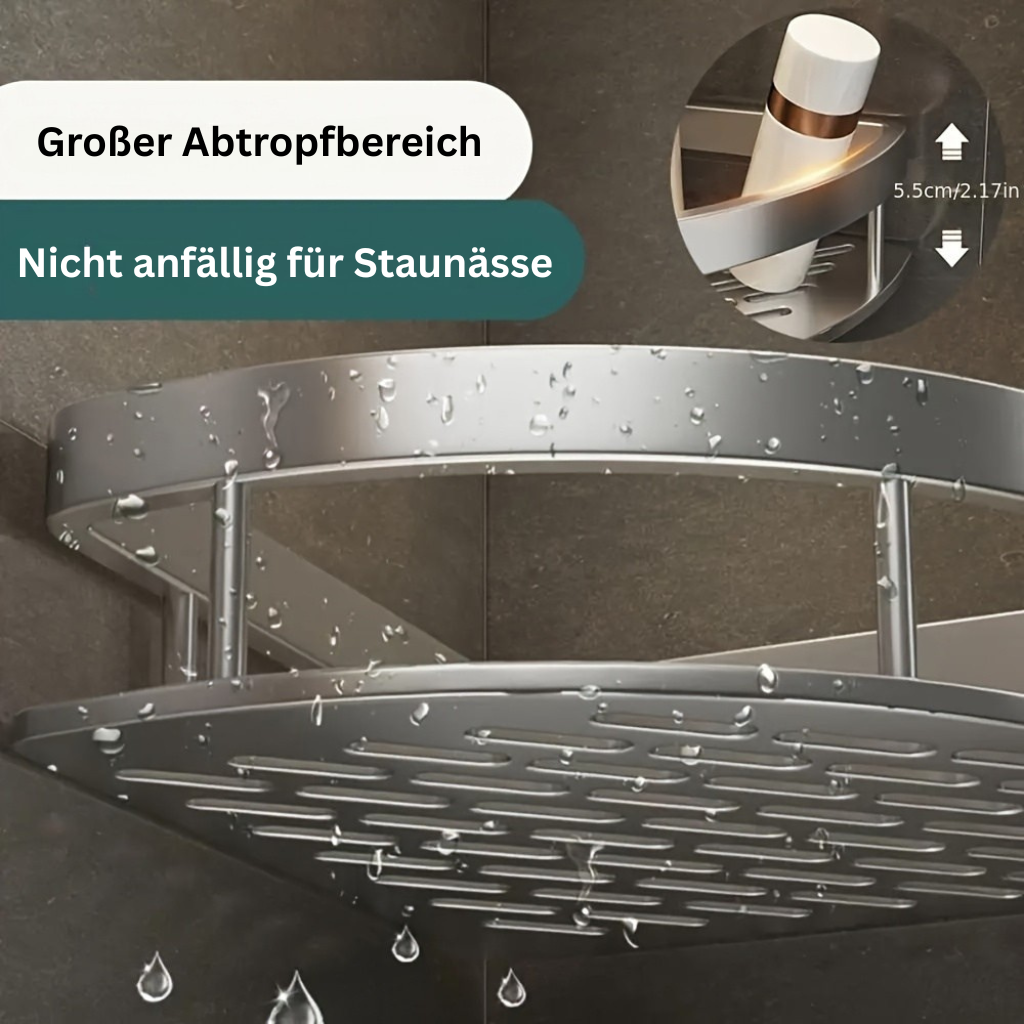 AluStark: Mensola da parete per bagno – mensola angolare in alluminio moderno, multifunzionale e salvaspazio senza forare per l&