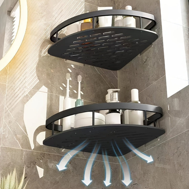 AluStark: Mensola da parete per bagno – mensola angolare in alluminio moderno, multifunzionale e salvaspazio senza forare per l&